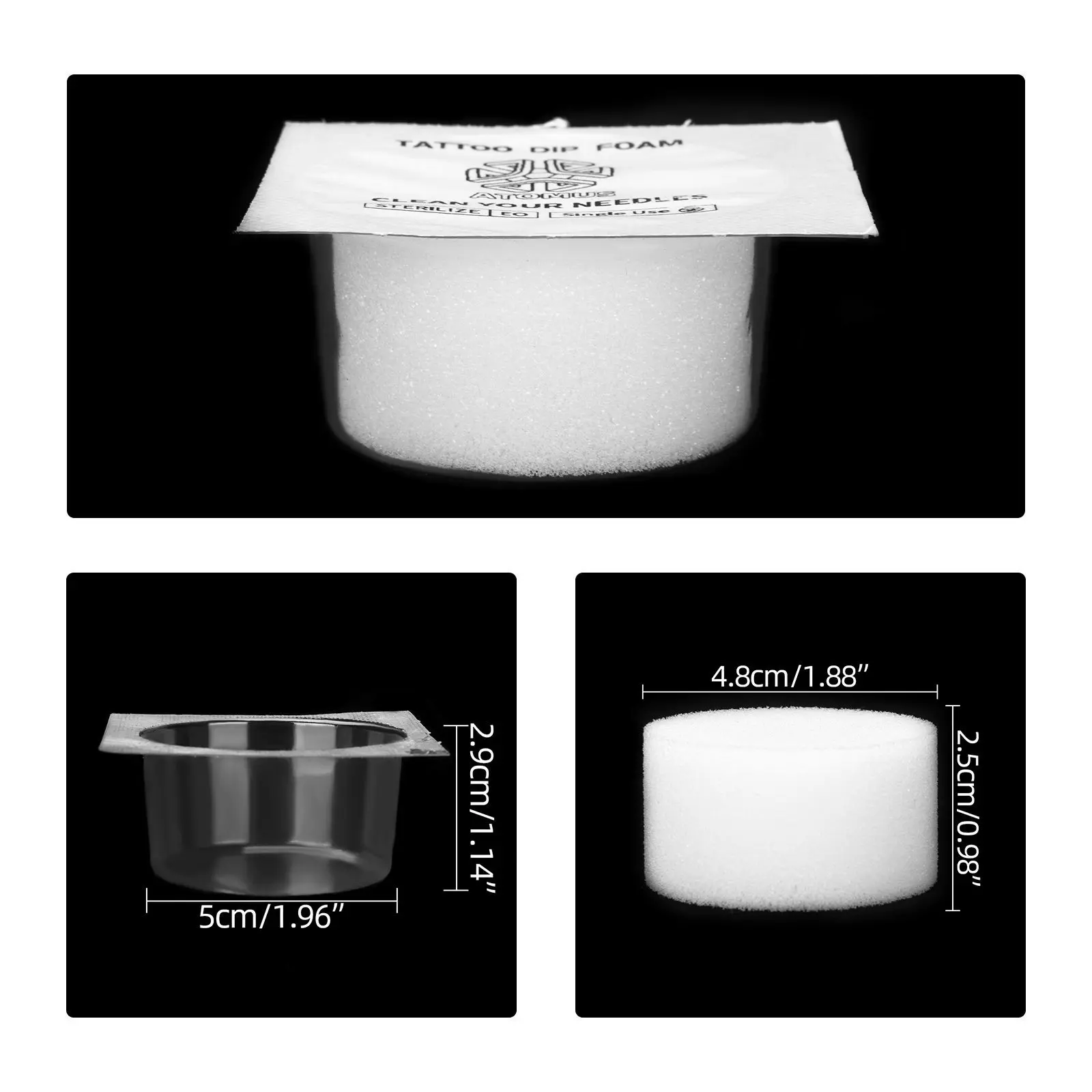 Одноразовые тату-иглы губки для чистки татуировок 6/12 шт.