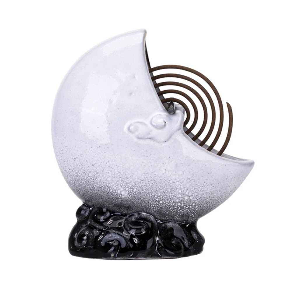 

Moon Incense Burner for Home Decor Ceramic Material 11cm Diameter Suitable for Pan and Cone Incense Worry Free Experience
