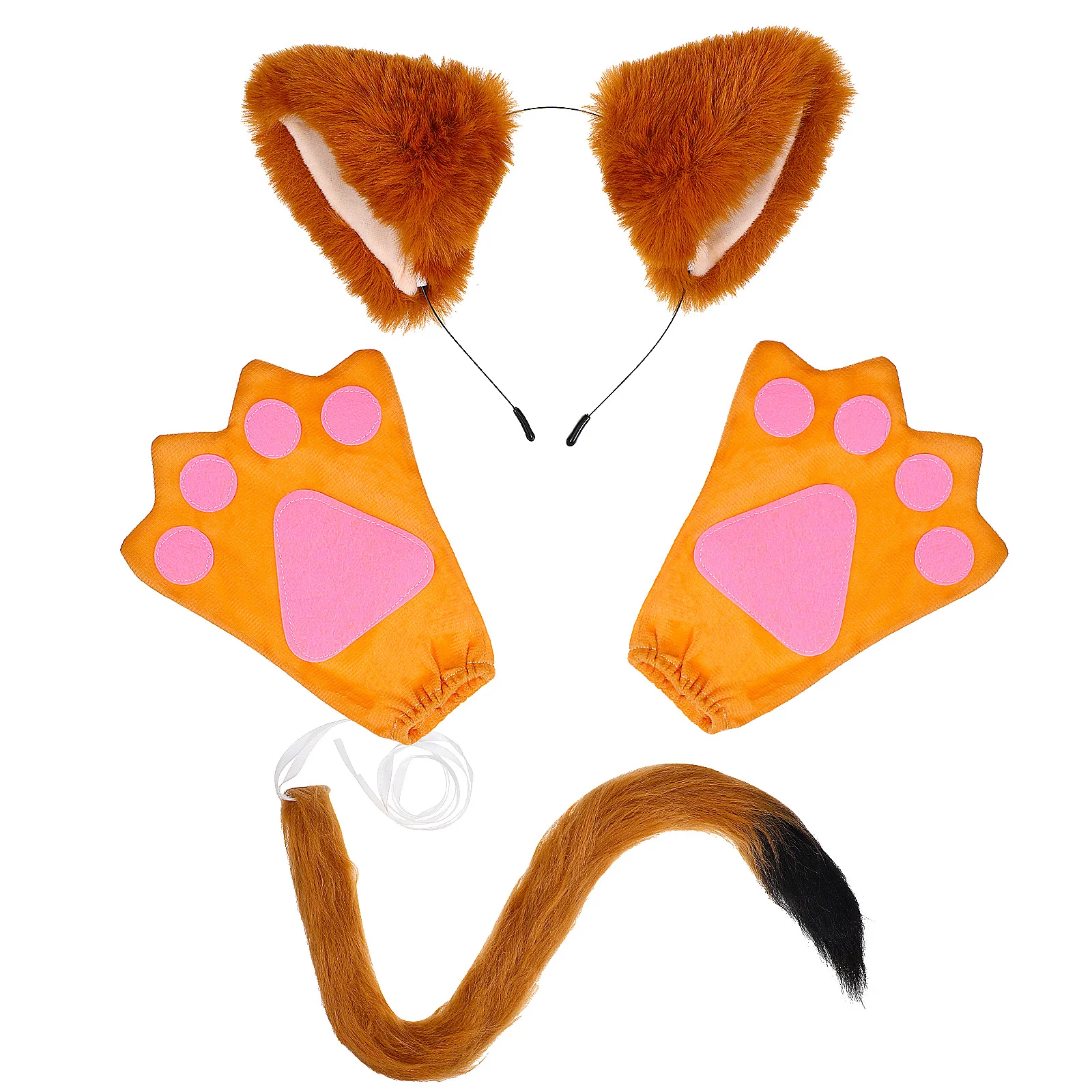 

1 Set Fox Costume Set Fox Tail Fox Headband And Gloves Party Headband Cosplay Costume