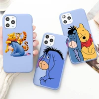 pooh bear eeyore tigger piglet phone case for iphone 13 12 mini 11 pro max x xr xs 8 7 6s plus candy purple silicone cover