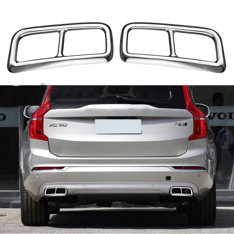 

For Volvo XC90 S90 XC60 V90 S60 Stainless Steel Car Exhaust Muffler Decorative Cover Exhaust pipe Cover Stickers Car Accessories