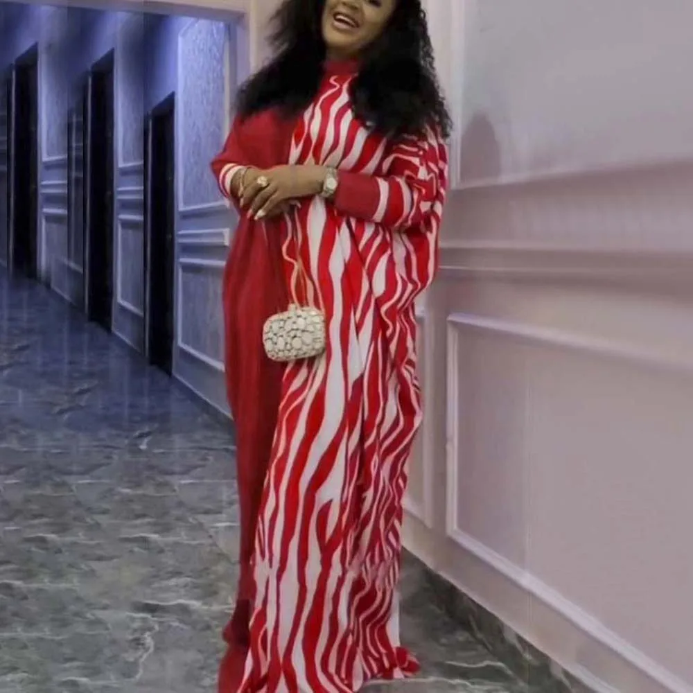 

2022 Summer New Dresses for Women Batwing Sleeve Printed Loose Floor Length Elegant Evening Night Party Club Vestidos Mujer Hot