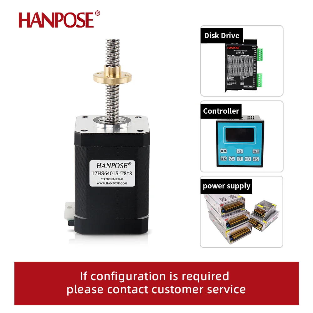 17HS6401S-T8 шаговый двигатель nema17 1 8 А 48 мм винт Т-образного типа ходовой шагового