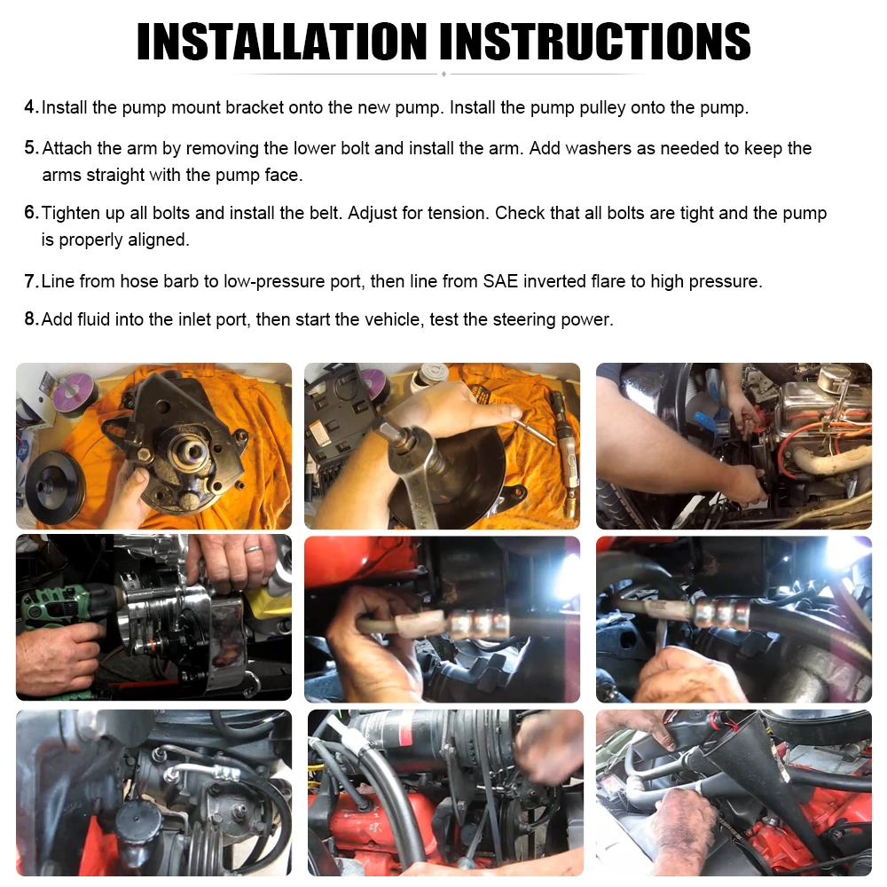 WA pompa wspomagania układu kierowniczego serii P 5/8 &quotшировой паз шкива вал хромированный