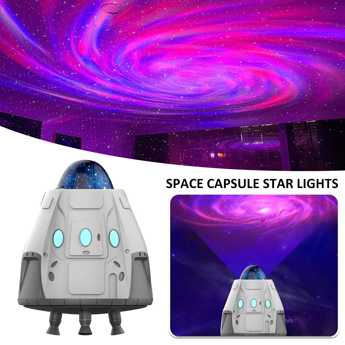

Space Capsule Starry Sky Projection Light Bluetooth Milky Way Projector Night Lights LED Atmosphere Lamp Children's Day Gift