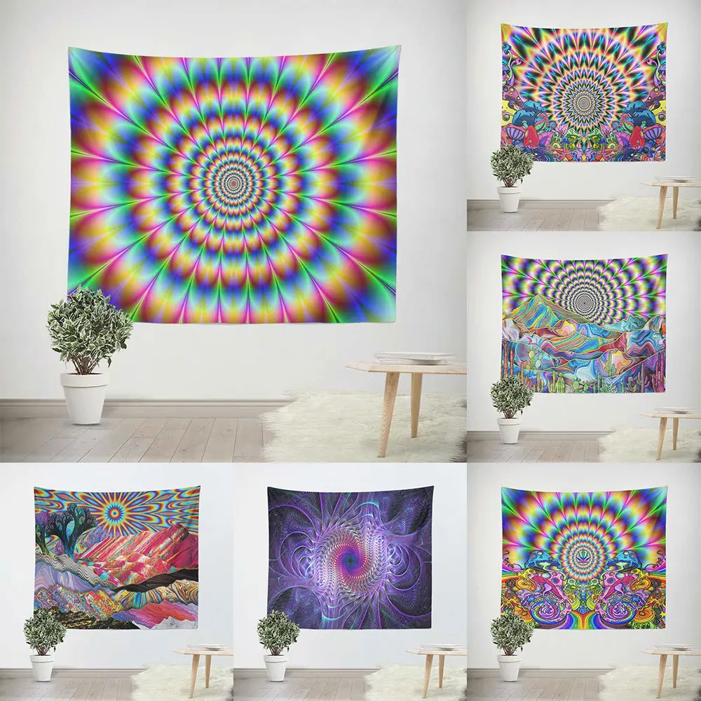 Colorful Psychedelic Tapestry Modern Simple Household Wall Decorative Cloth Background Wall Hanging Cloth Cool Room Art Tapestry