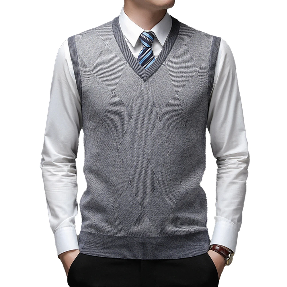 

Men Sweater Vest Knitted Tank Top V Neck Sleeveless Pullover Casual Solid Color Tops Autumn Winter 2023 New Mens Clothing