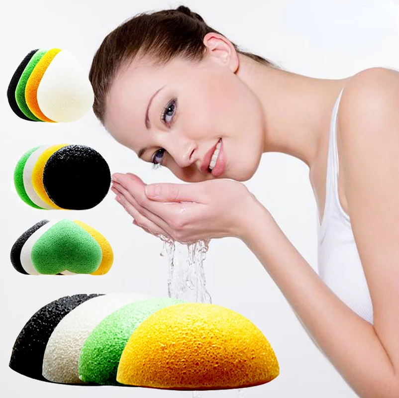 

4pcs Exfoliator Cleanse Konjac Sponge Natural Konjac Konnyaku Puff Face Wash Cleaning Sponge Esponja Maquiagem Makeup Konjac