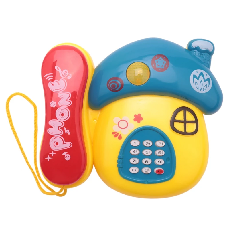 

Детские игрушки со звуком и подсветкой, раннее детство 0-12 месяцев, Мультяшные грибы, телефон, детская музыкальная фотография, случайный цве...