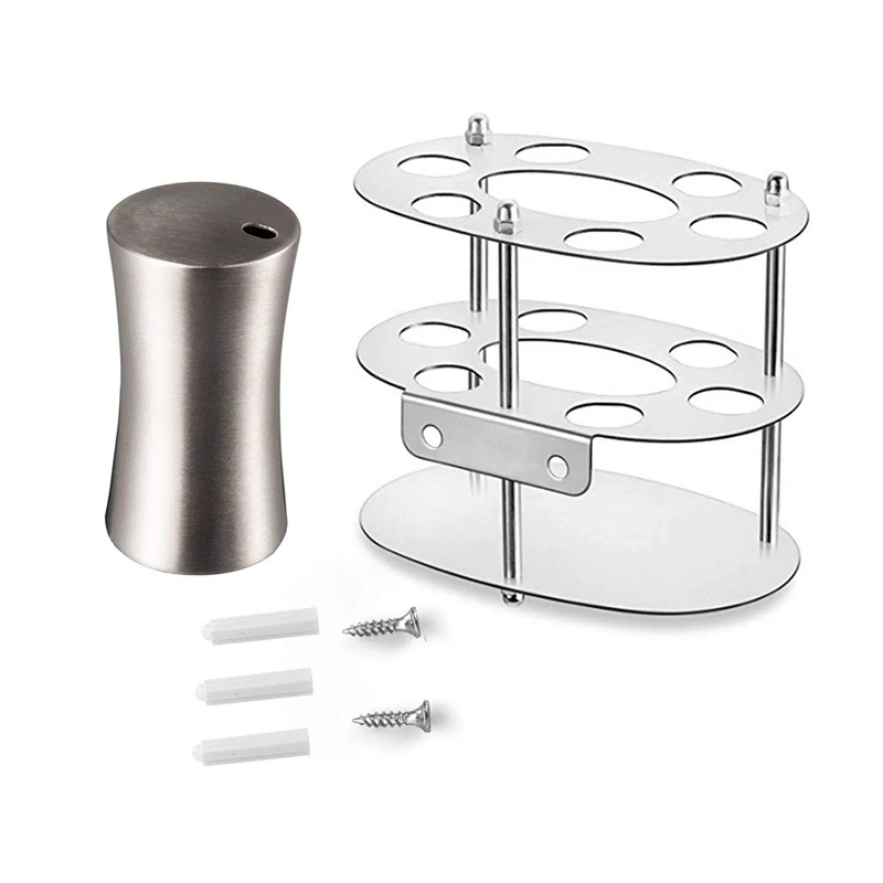

Small Toothpick Holder Dispenser Storage (Silver) With Toothbrush Holder, Stainless Steel Bathroom Toothbrush Holder