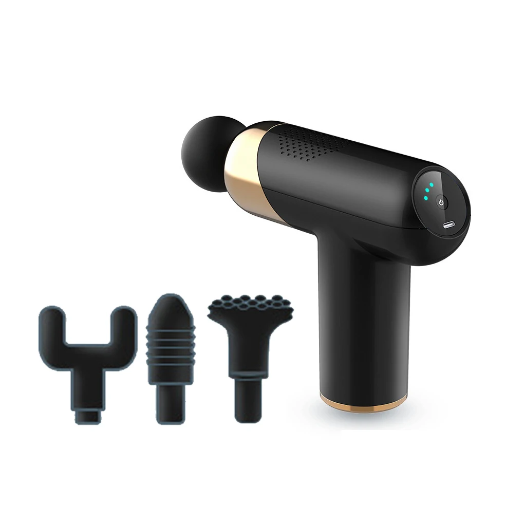 

Мини-пистолет для массажа мышц, Портативный Регулируемый аппарат для массажа всего тела с гальваническим покрытием и ЖК-экраном и кнопкой у...