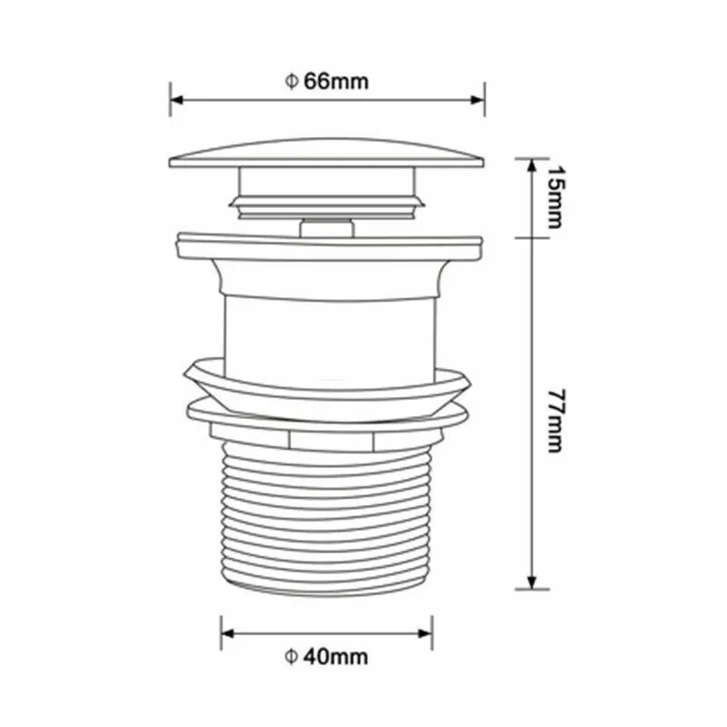 

Universal 1x With/Without Overfloe Hole Button Bathroom Brass Easy Installation For Round Basin Sinks Matt Black