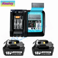 with led charger bl1860 rechargeable battery 18 v 8000mah lithium ion for makita 18v battery 8ah bl1840 bl1850 bl1830 bl1860