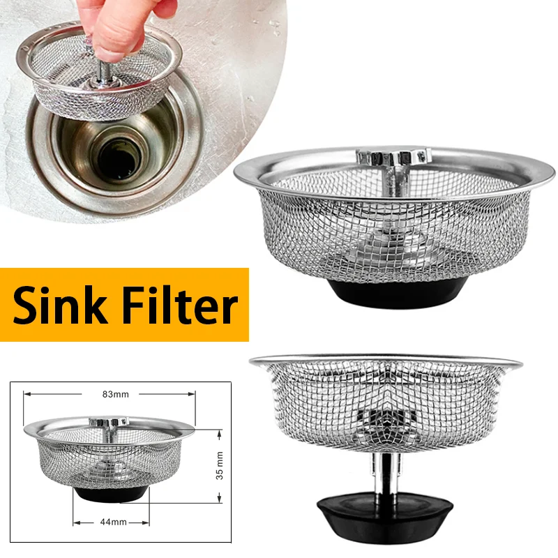 

Universal Sink Strainer Stainless Steel Waste Disposer Outfall Strainer Sink Filter Hair Sewer Outfall Kitchen Accessories New