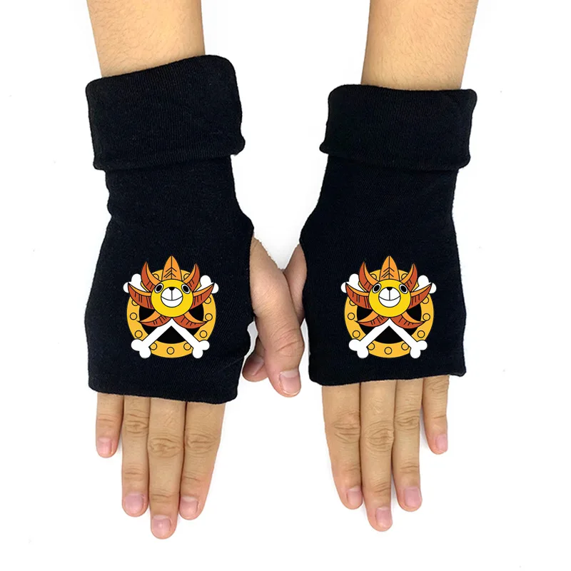 

Printed Japan Anime One piece Monkey D. Luffy Half Finger Gloves Warm in Cold Autumn and Winter Cosplay Costume Accessories