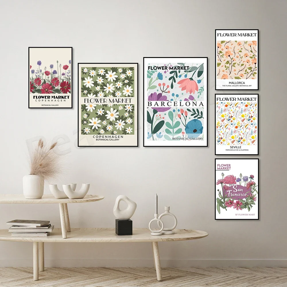 Плакат на цветочный рынок Севилья Ибиза Майордж Сидней Цветочное искусство Covent