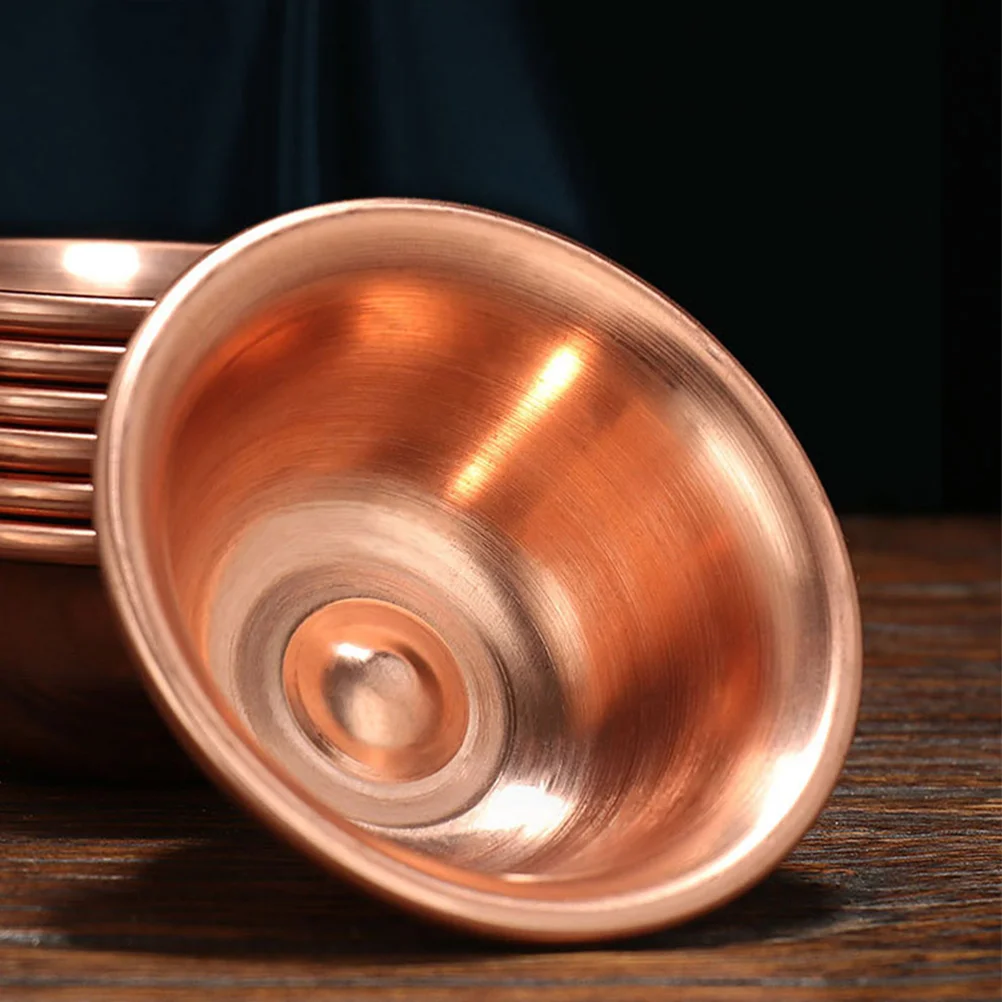 

7 Pcs Yellow Decor Holy Bowl Offering Bowls Meditation Offerings Worship Cup Copper Water