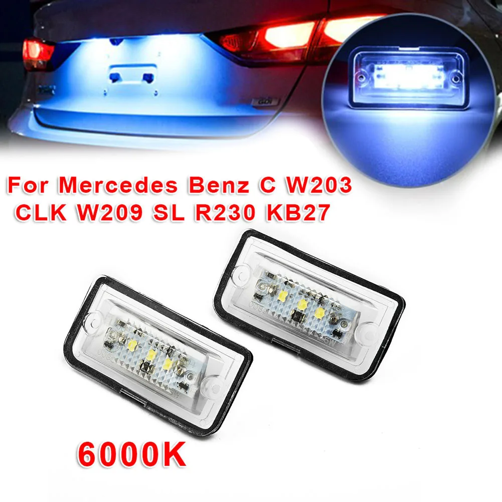 2 шт. Автомобильные светодиодные лампы для номерного знака Mercedes-Benz C W203 CLK W209 SL R230