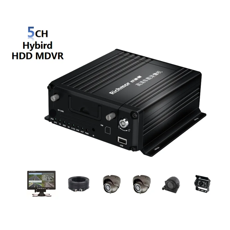 

Richmor Hard Disk MDVR 4 Channel AHD 1 channel IP Vehicle 4G Mobile DVR HDD MDVR