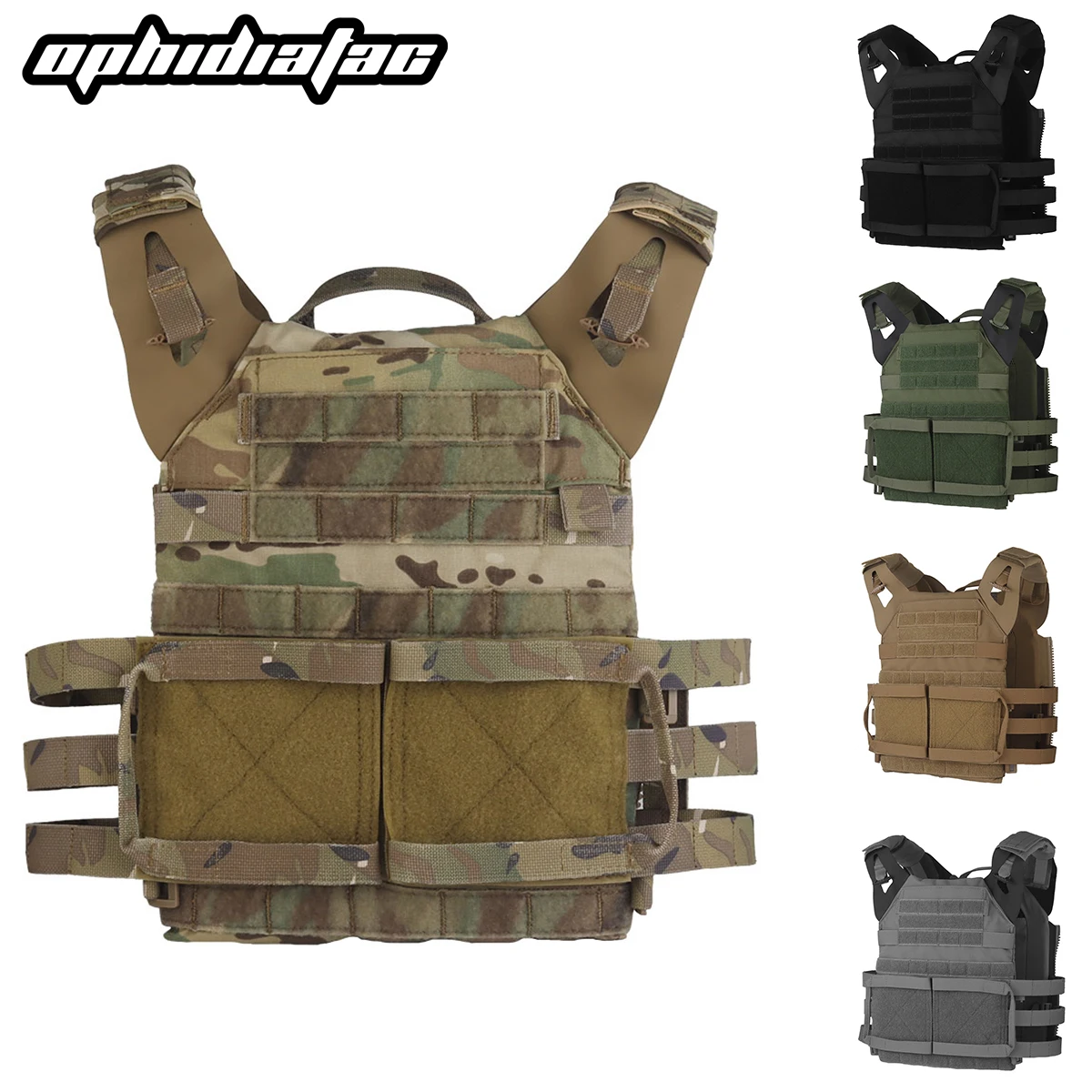 Фото OPHIDIAN 2.0 Быстросъемный тактический жилет с системой MOLLE для нейлонового плитоносца JPC, аксессуары для охоты №2