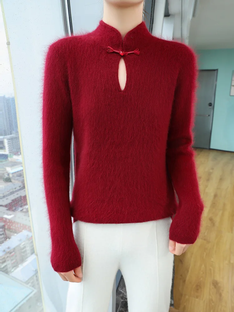 Новинка Осень-Зима Женская одежда 100% норковый кашемировый вязаный пуловер с