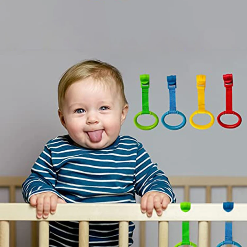 

Crib Auxiliary Standing Ring Balance Training 4 Colors Hook Game Bed Pull Ring Baby Toys Universal Baby Bed Hook Crib