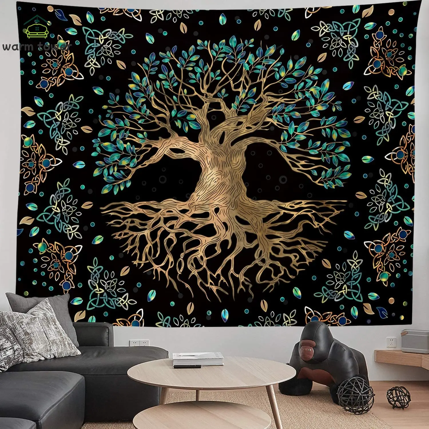 

Life Tree Tapestry Wall Hanging - Bohemian Hippie Wishing Tree Tapestries Psychedelic Wall Carpet Mystic Aesthetic Wall Tapestry