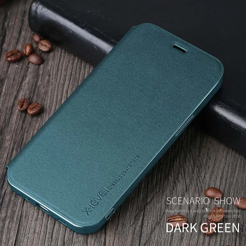 X-level Luxury Original Ultra Thin Slim Flip Case Leather Tpu Book Cover For Iphone 14 13 12 13pro 12pro Pro Max Mini Phone Case