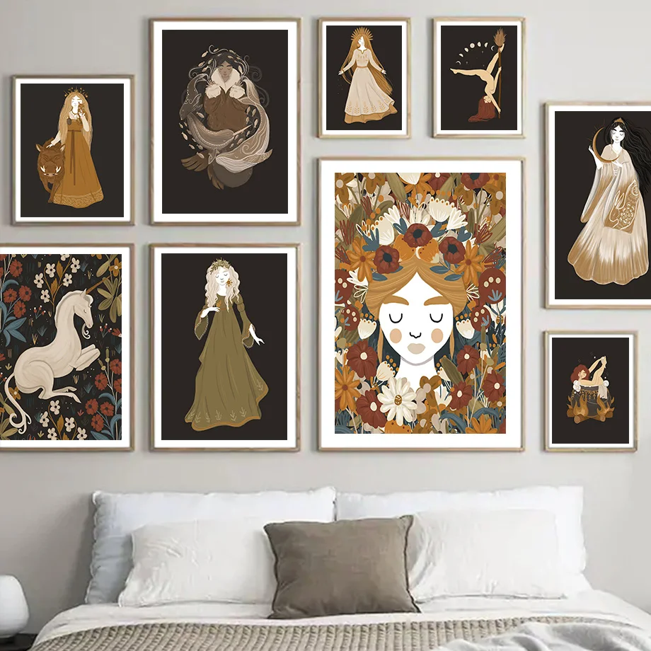 

Бохо Греческий миф богиня ведьт Хорс абстрактная настенная Картина на холсте скандинавские постеры и принты настенные картины декор для го...