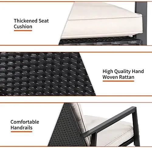 

Pieces Rocking Bistro Set Wicker Outdoor Furniture Porch Chairs of 2 Outdoor Furniture Rattan Chair Conversation Sets with Glas