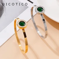 new colourful glass charm bangle for women stainless steel rhinestone cuff bracelets women trendy wedding party jewelry 2022