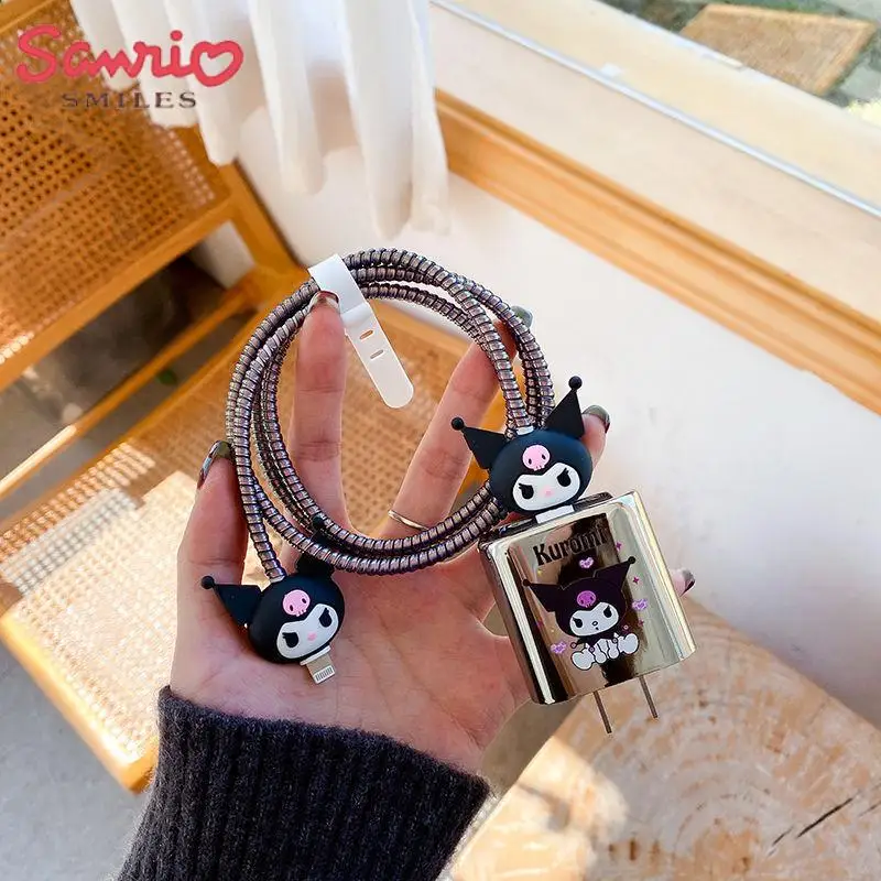

Sanrio Kuromi Charger Case Kawaii Anime Creative Iphone Anti-Scratch Protective Case Cartoon Cute Sweet Birthday Gift