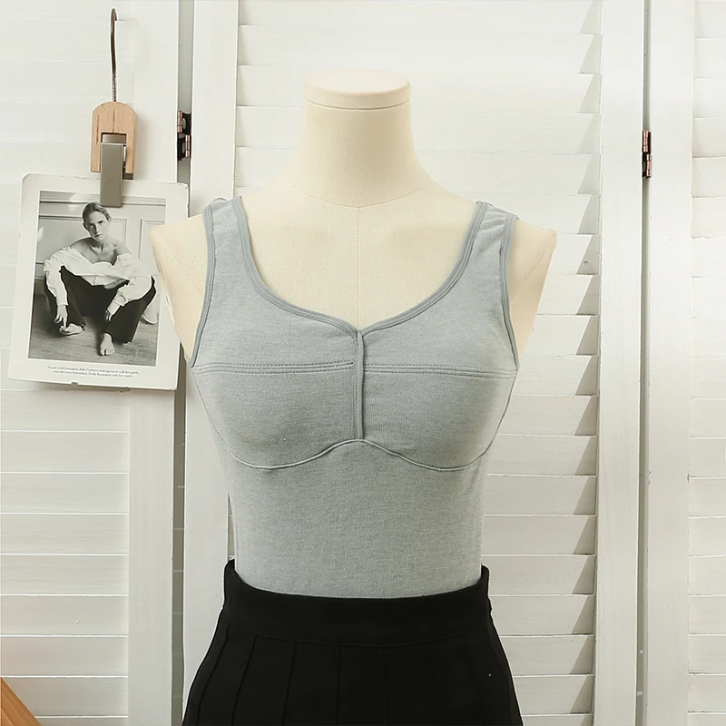 

Women Square Collar Crop Top Casual Sporty Tank Tops Sleeveless Female Tube Top Solid Color Quilted Camis Slim Basics Vest