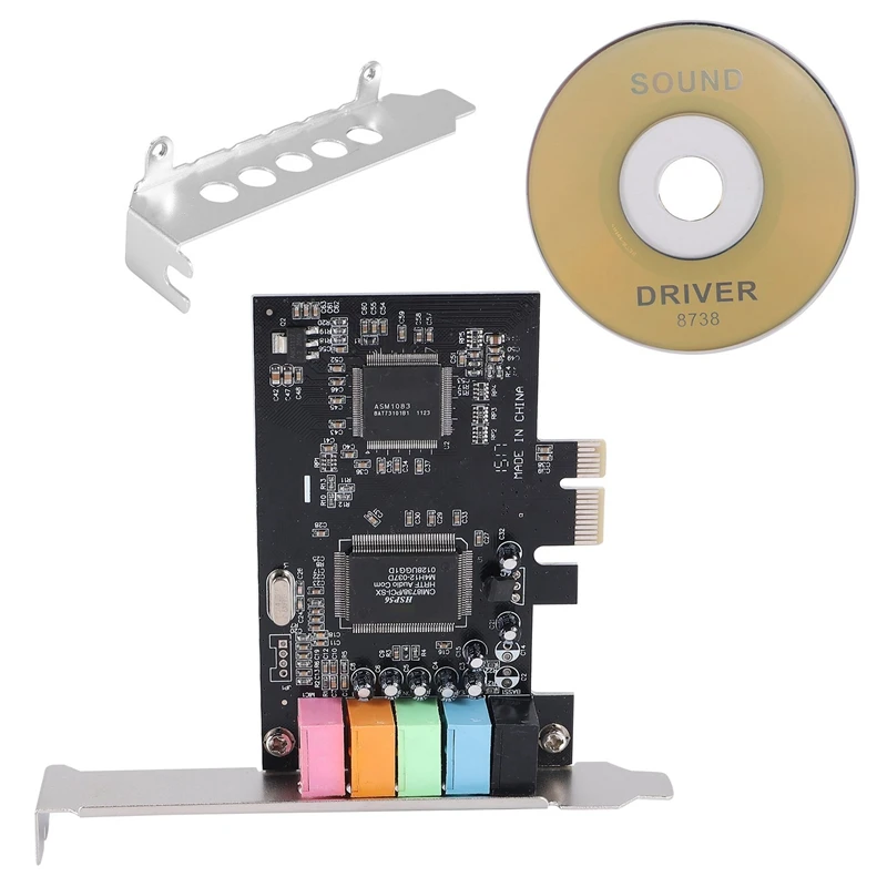 

Pcie Sound Card 5.1, PCI Express Surround Card 3D Stereo Audio With High Sound Performance PC Sound Card CMI8738 Chip