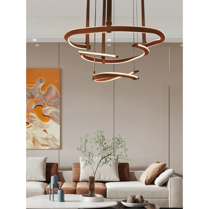 

Chandelier Led Art Pendant Lamp Light Room Decor Modern Leather Dimmable Dining Living Bedroom Hall Home Decoration Fixture