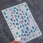 Японская 5D наклейка для ногтей, новинка, ярлык розы, геометрический узор, трендовая масляная живопись Guernica, 3D наклейка для ногтей, украшение