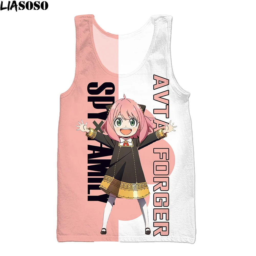 

LIASOSO Anime SPY X FAMILY Pink Cute Anya Sleeveless Vest Harajuku Fitness Sports Fashion Fashion Sexy Loli Streetwear Tank Top