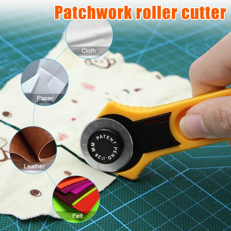 

1pc 28mm 45mm Rotary Cutter Patchwork Roller Wheel Round Knife With Scale Leather Craft Fabrics Cloth Cutting Tailor Tools