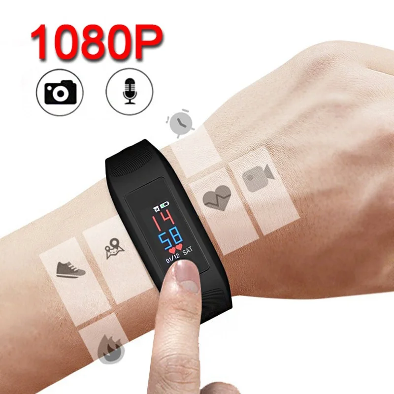 

HD 1080P Mini Recording Sport Camera Color Touch Screen Voice Video Recorder Adult Fitness Tracker Watch Bracelet Smart Band