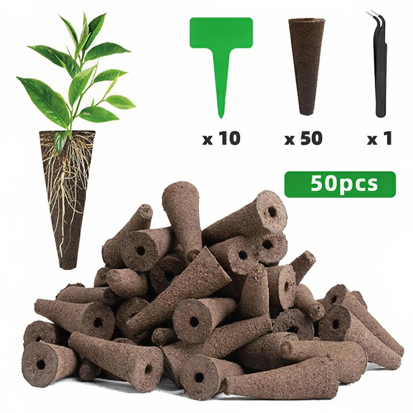 

50/100 шт. комплект гидропонных стручков с этикетками для растений, губки для выращивания семян, аксессуары для роста корней, аксессуары для сада в помещении