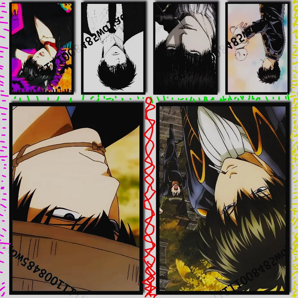 Фото Постер с изображением аниме-персонажа G-Gintama Hijikata Toshiro, HD-качество, для домашнего декора, настенный, водонепроницаемый, для дома, гостиной, бара, эстетичный декор, универсальный. №1