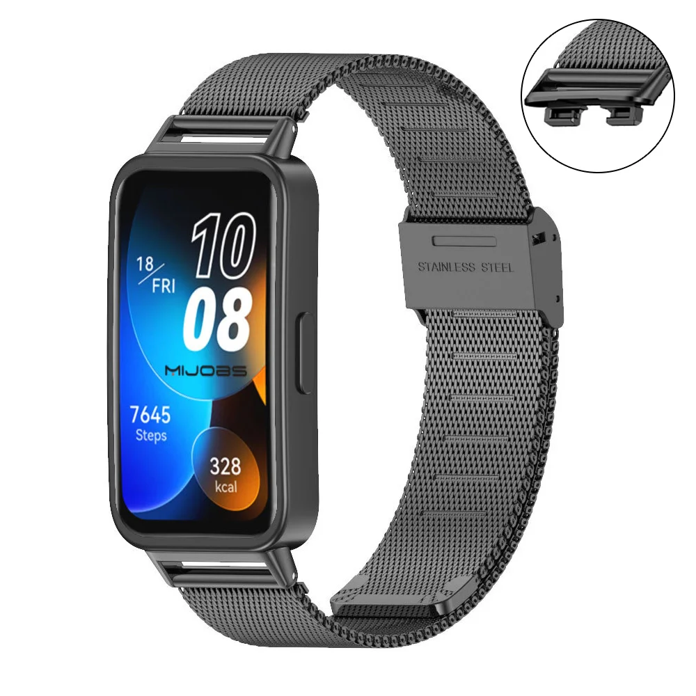 Миланский ремешок для часов Huawei Band 9 8 сетчатый браслет из нержавеющей стали петля