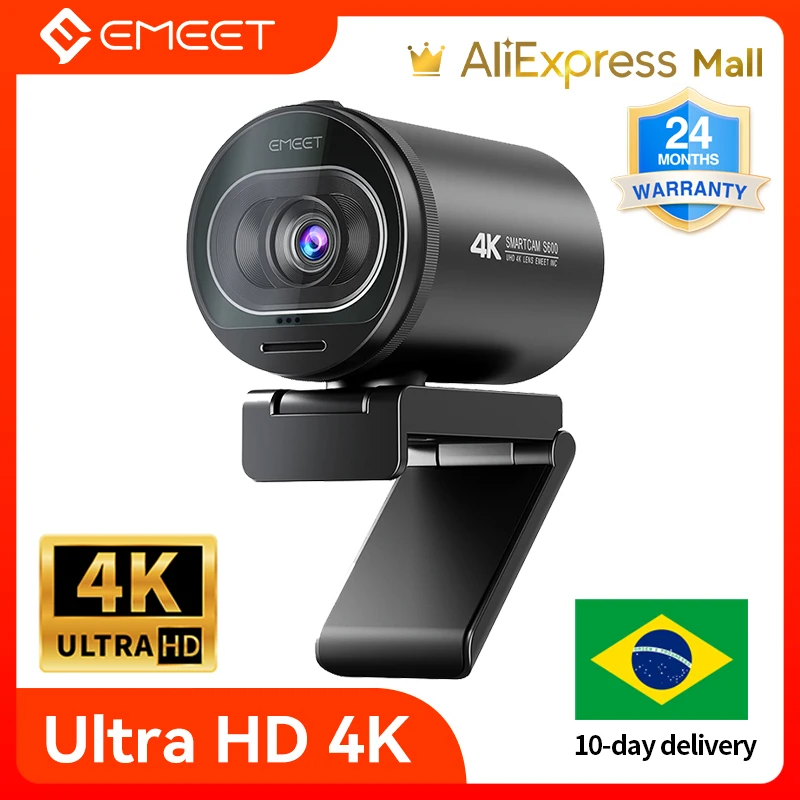 

Webcam 4K HD USB Web Camera 1080P 60FPS TOF Autofocus Streaming Camera EMEET S600 With Mics for Video Calling/Zoom/Skype/Teams