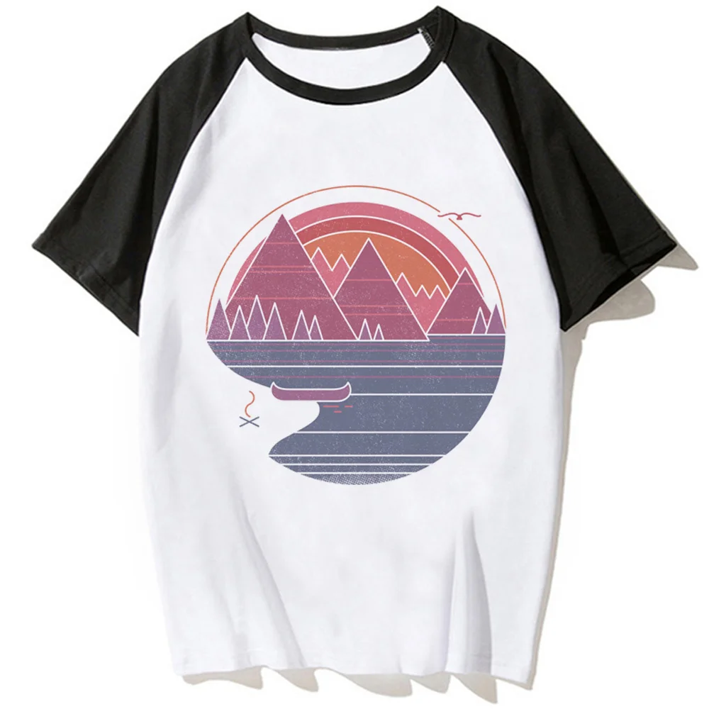 

Женская забавная комиксная футболка Y2K с изображением гор, женская одежда в японском стиле Харадзюку