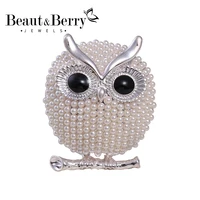 beautberry pearl owl brooches women 3 color animal bird brooch pins gfits