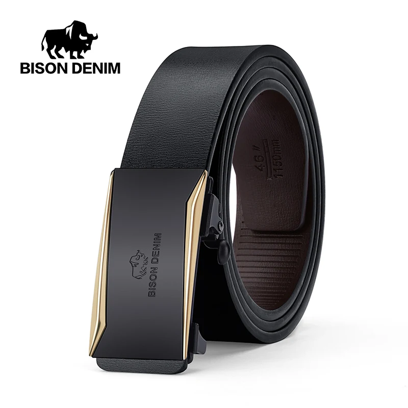BISONDENIM New Designer Men's Belts Luxury Man Fashion Belt Luxury brand for Men High Quality Automatic Buckle N71784