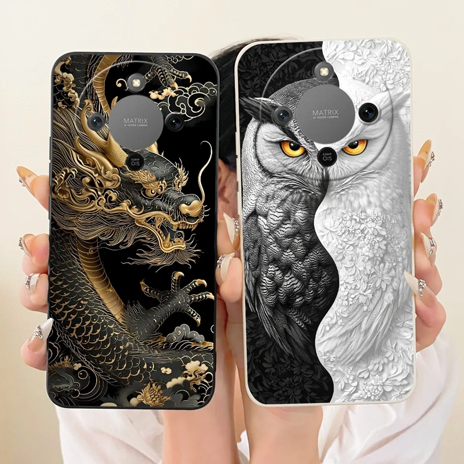 Фото Чехол для Honor Magic 8 Lite Honor X9d MTN-NX1 Cool Dragon Painted Cover Мягкий чехол из ТПУ для телефона Honor X70 X 70 HonorX9d 5G Shell №4