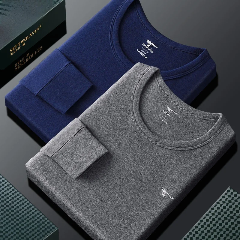 Septwolves HEATTECH Мужское термобелье Топ из чистого хлопка Тонкая внутренняя одежда