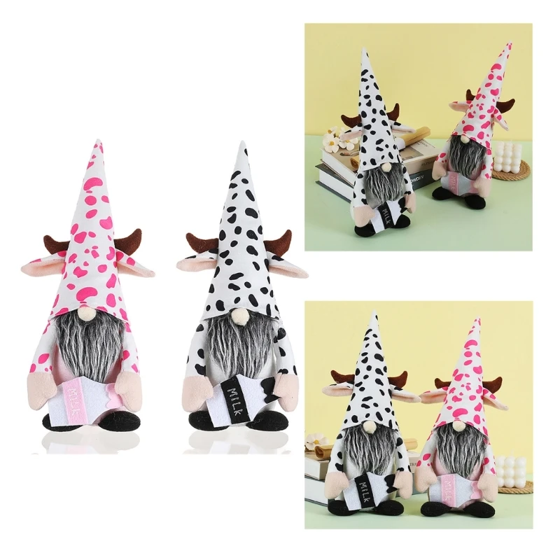 X6HD Многофункциональная корова с бутылкой молока Gnome Girl Boys Holiday Wedding