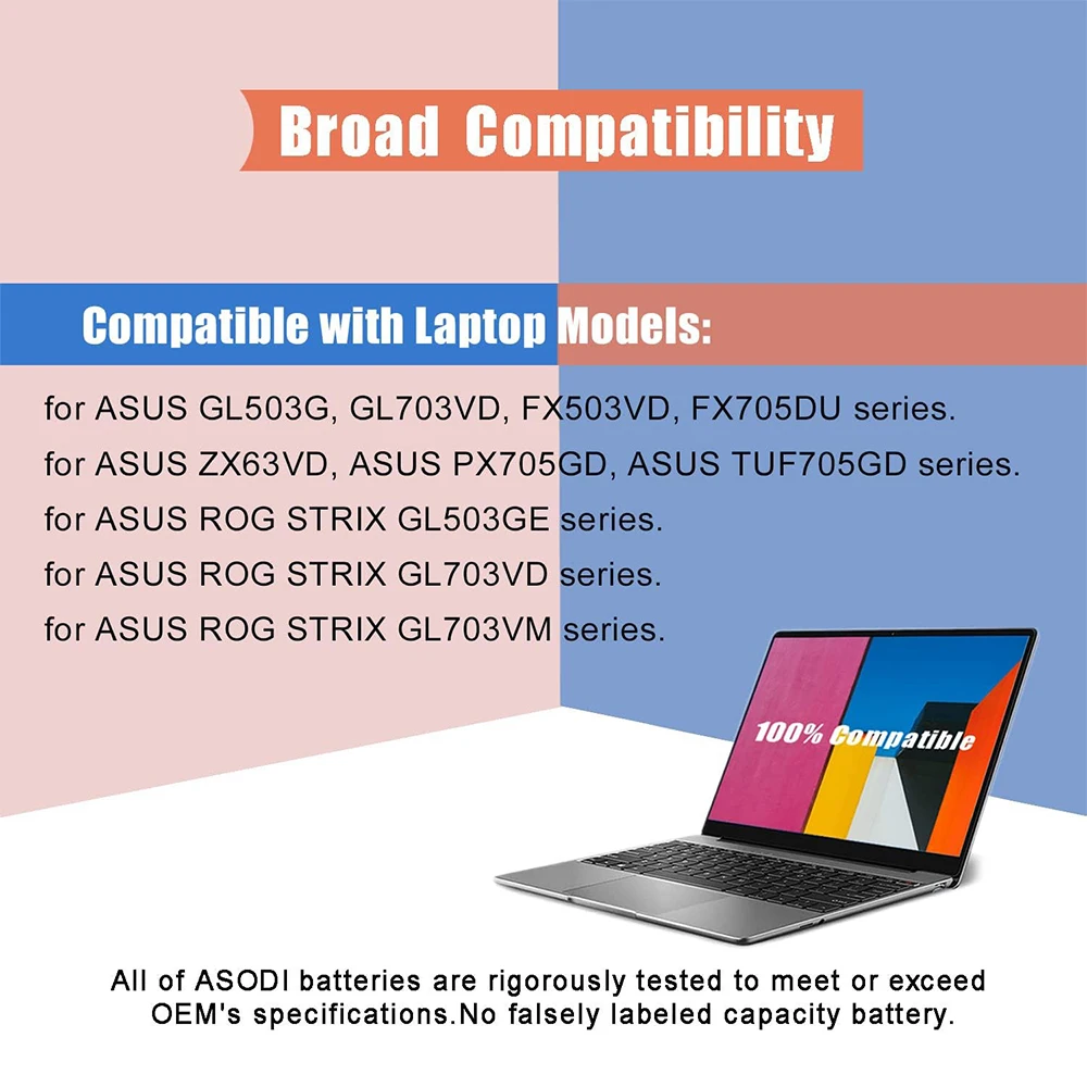 Фото Батарея B41N1711 для Asus ROG Strix GL503VM GL503VD GL703GE GL703VD GL503VM GL503VM FX63VM FX63VM FX63VM FX705DD FX705GD FX705GE FX705GM №2